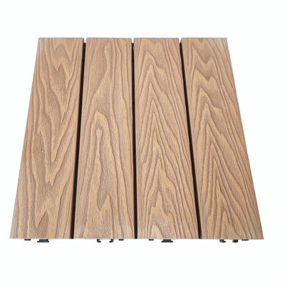 Composito in plastica di legno per piastrelle in WPC arancione lucido per terrazza ODM