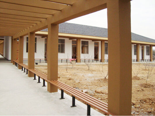 Parco esterno Esterno Giardino pubblico Patio Panca con posti a sedere senza schienale con doghe in legno WPC