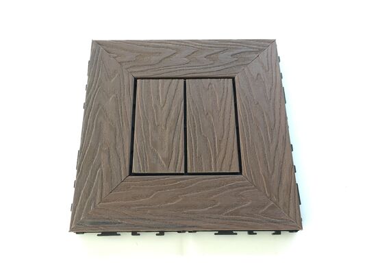 Piastrelle per ponte WPC fai-da-te 30 * 30 cm Pavimentazione esterna con venature del legno naturale per patio domestico