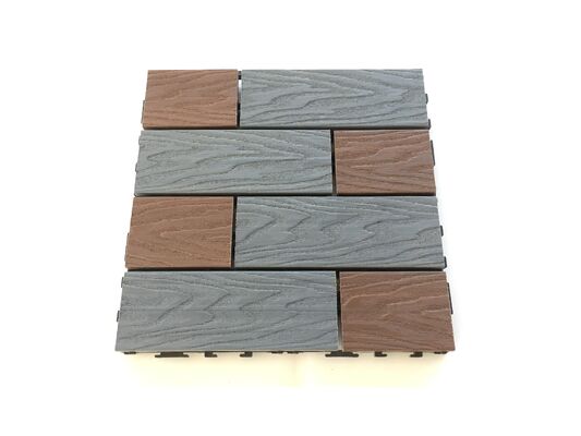 Piastrelle per ponte WPC fai-da-te 30 * 30 cm Pavimentazione esterna con venature del legno naturale per patio domestico