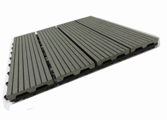 Piastrelle per esterni in WPC per la casa, 30x30 cm, durevoli pavimenti fai-da-te con aspetto legno naturale