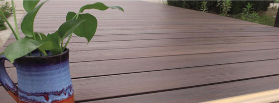 Decking composito ricoperto di coestrusione solida WPC per esterni per giardino
