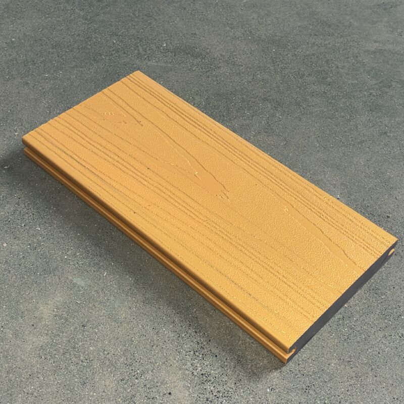 PANNELLI IN WPC METALLIZZATI CON DECKING IN ORO LUMINOSO CON PATINA DI LUSSO