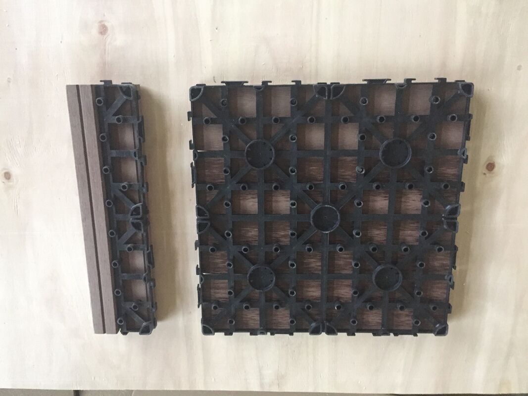 Piastrelle per esterni in WPC per la casa, 30x30 cm, durevoli pavimenti fai-da-te con aspetto legno naturale