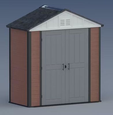 Capanno per attrezzi da giardino in legno composito plastica WPC per esterni, impermeabile, personalizzabile